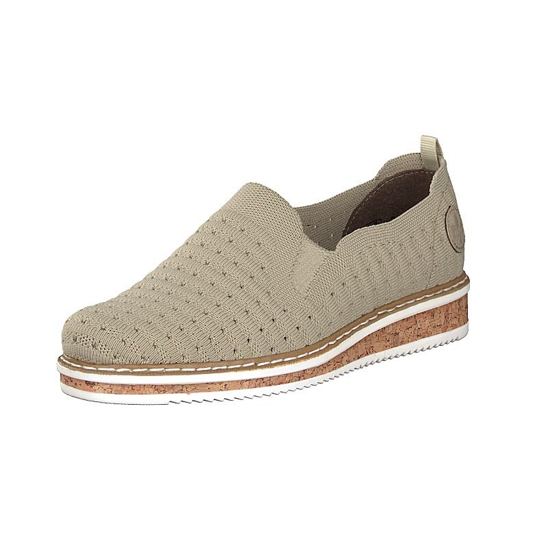 Slip On Rieker N0385-62 Para Mulher - Bege